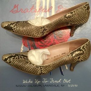 Snakeskin Salvatore Ferragamo kitten heels